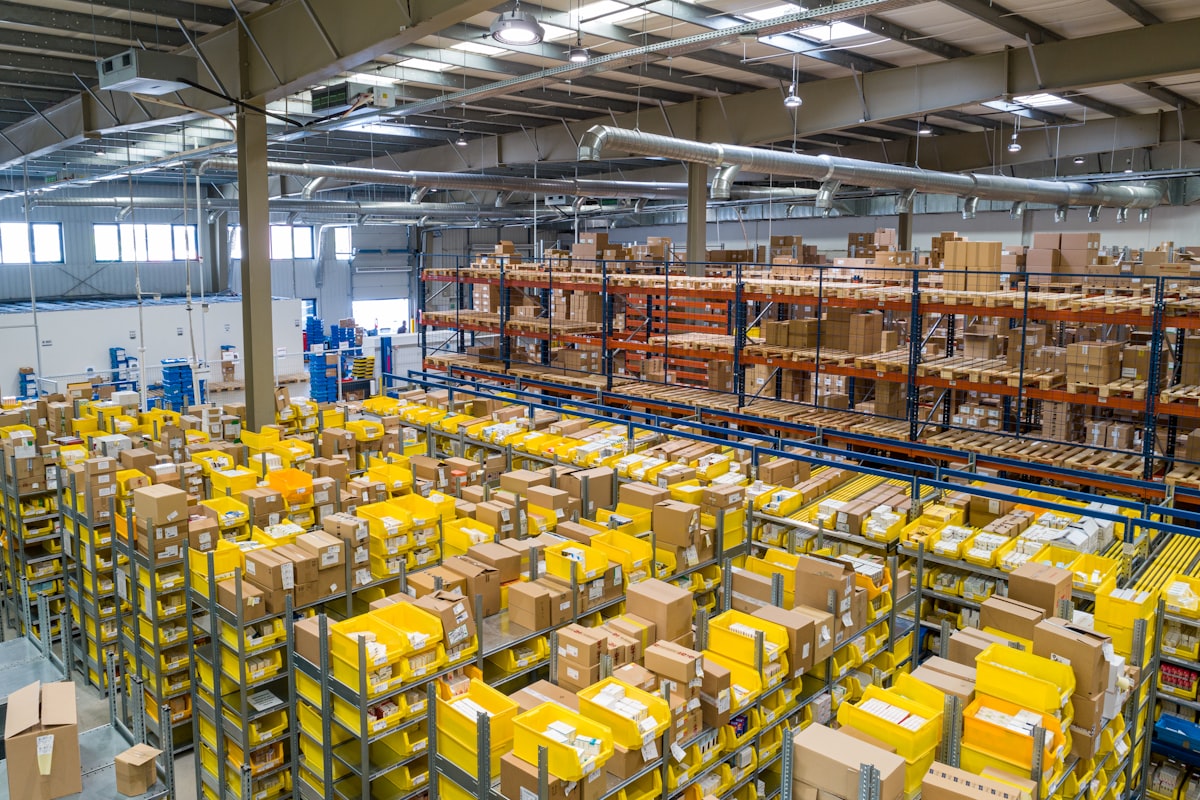 Global supply chain visualization showing component flow